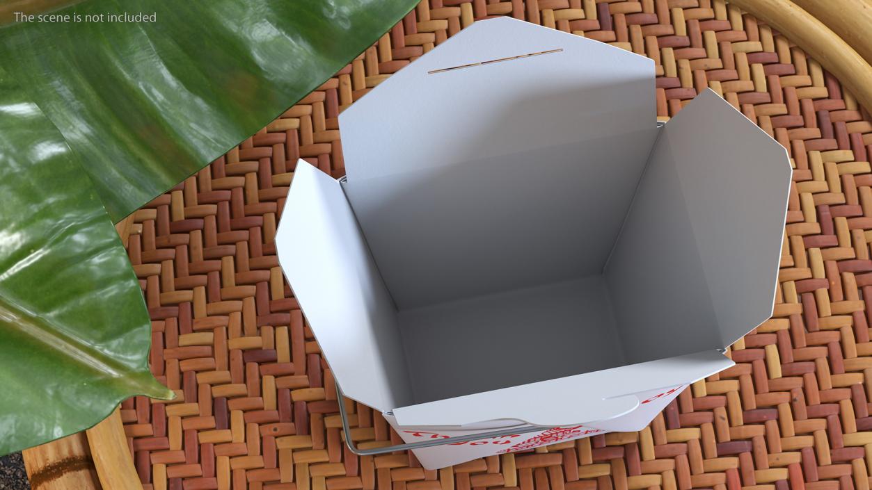 3D Chinese Restaurant Opened Takeout Box 16 Oz model