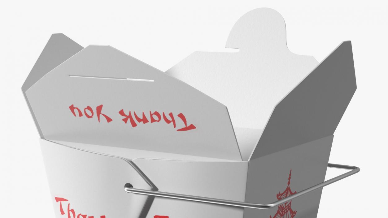 3D Chinese Restaurant Opened Takeout Box 16 Oz model