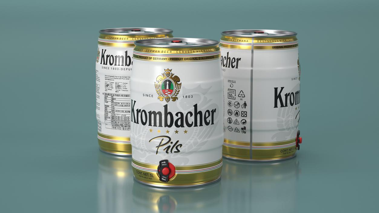 3D model Krombacher Beer 5 Liter Barrel