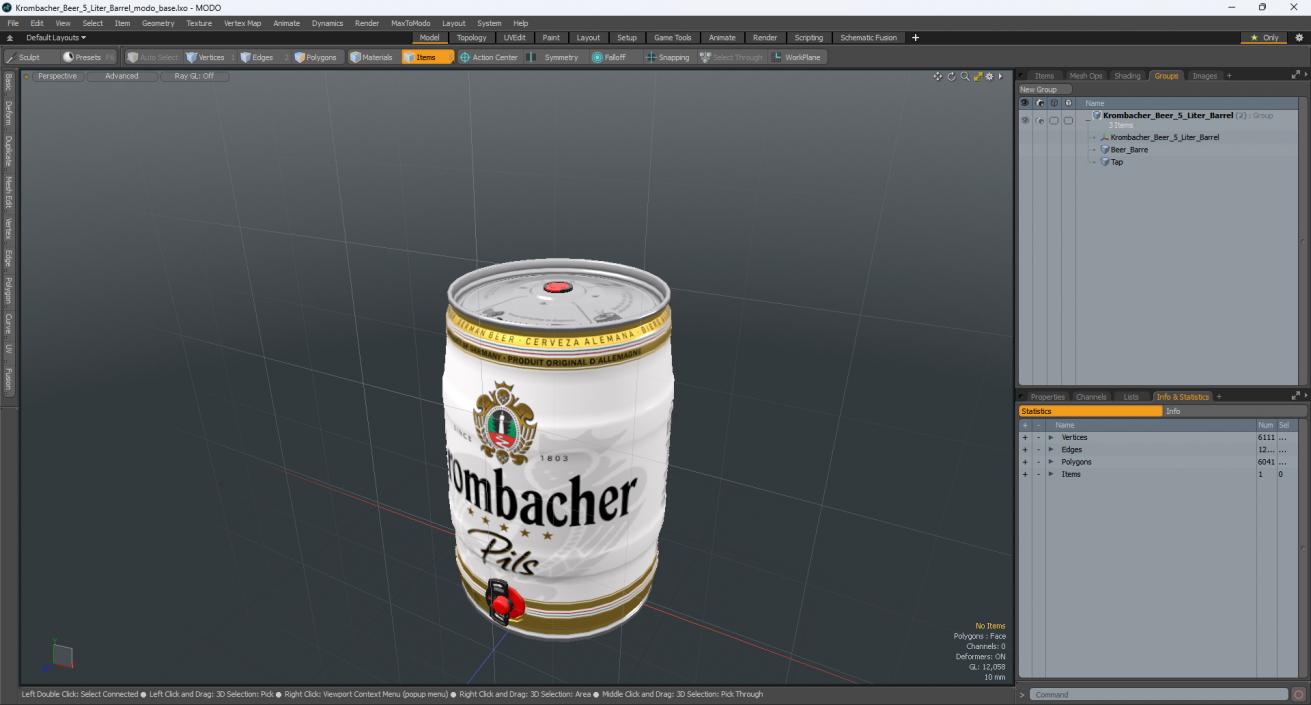 3D model Krombacher Beer 5 Liter Barrel