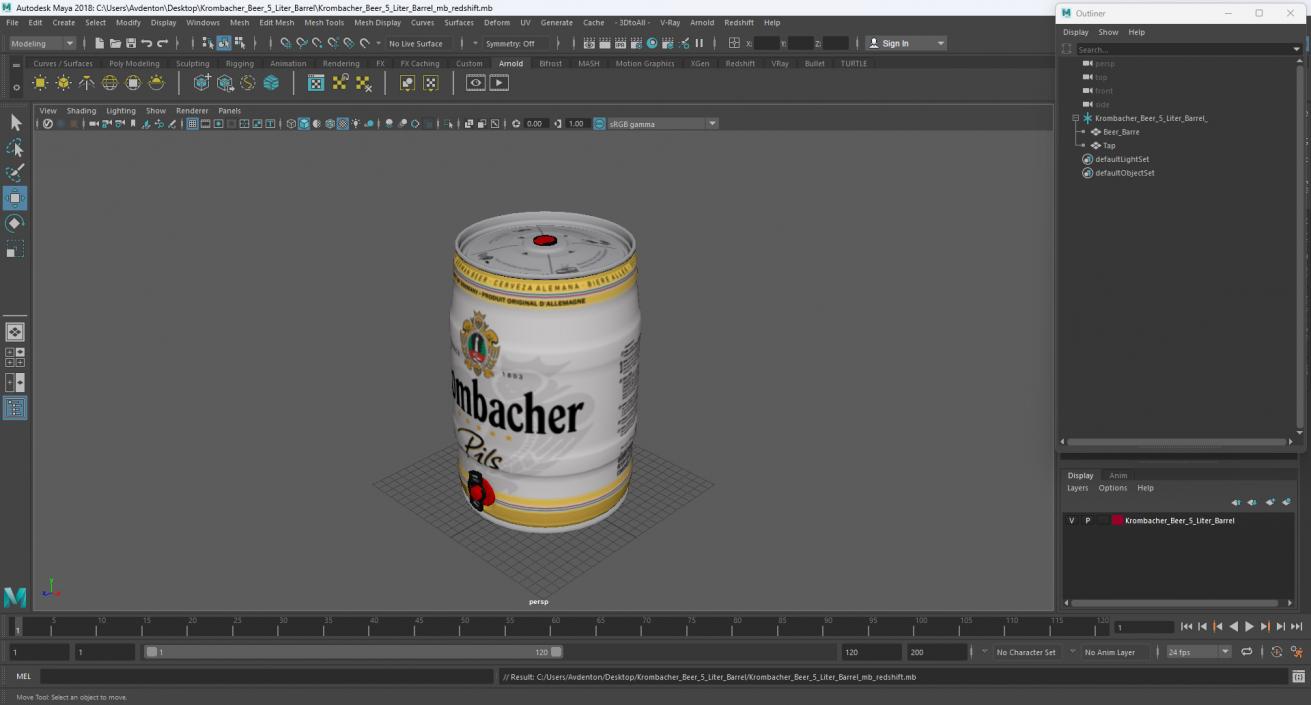 3D model Krombacher Beer 5 Liter Barrel