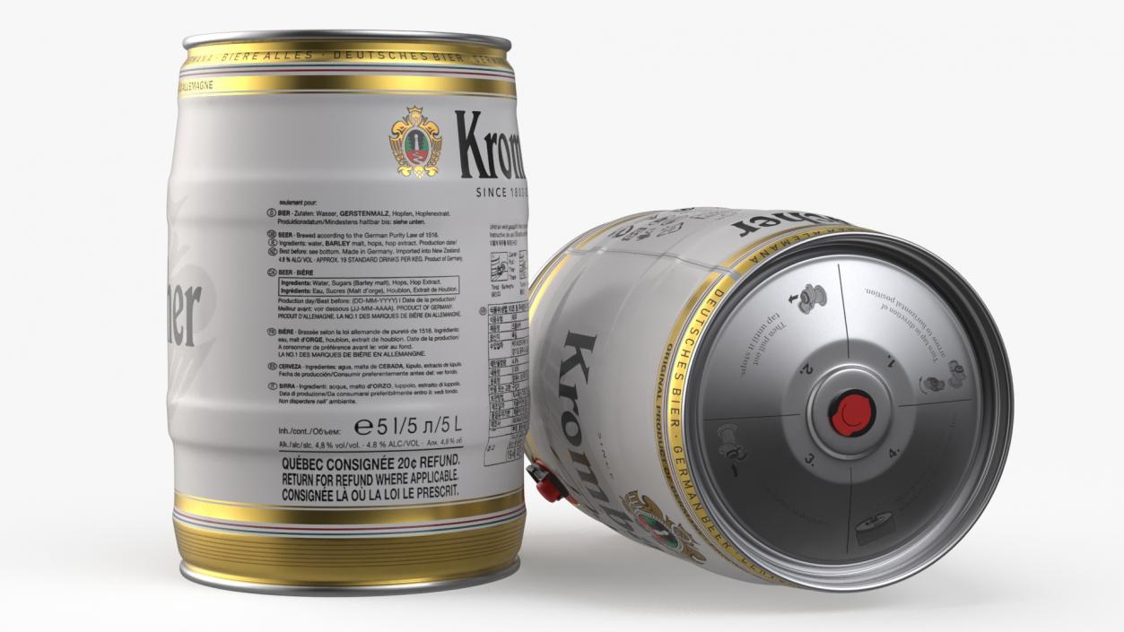 3D model Krombacher Beer 5 Liter Barrel