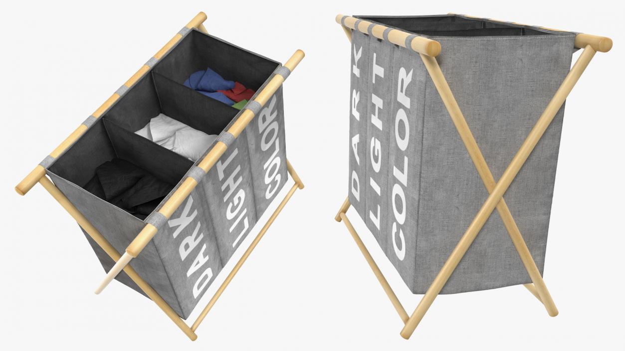 3D Foldable Laundry Basket model