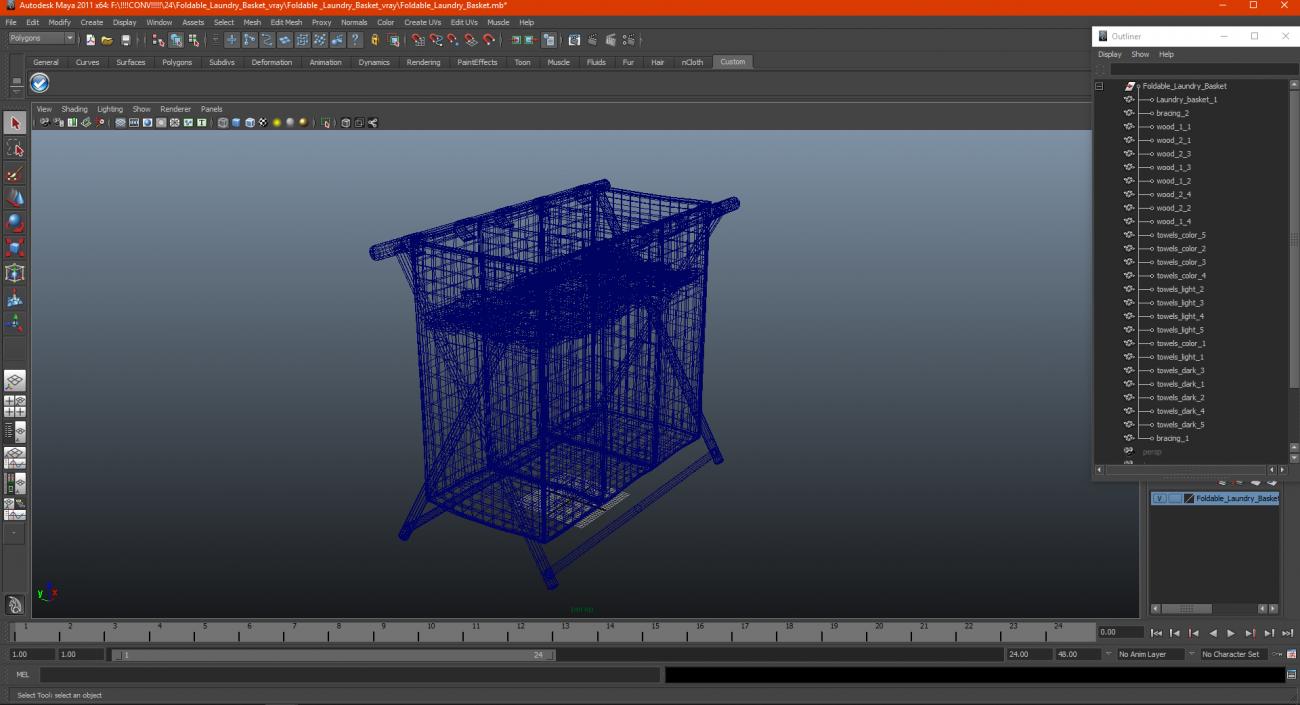 3D Foldable Laundry Basket model