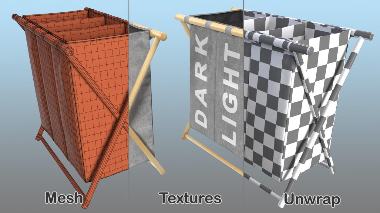 3D Foldable Laundry Basket model