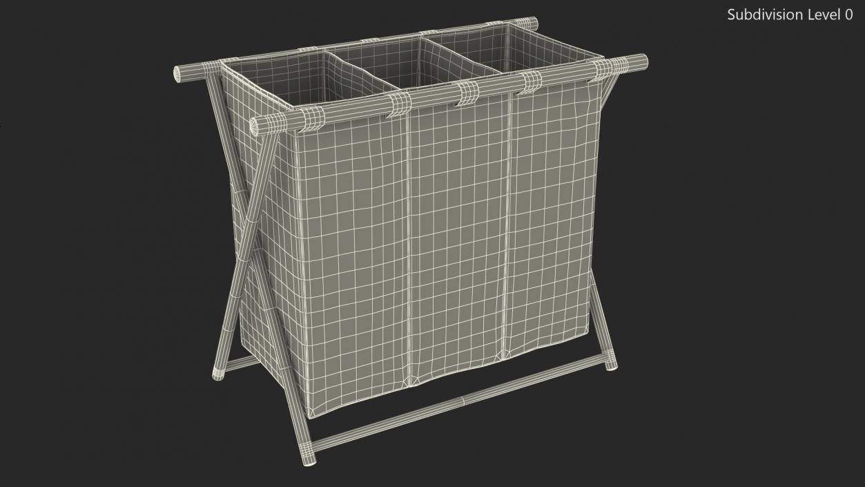 3D Foldable Laundry Basket model