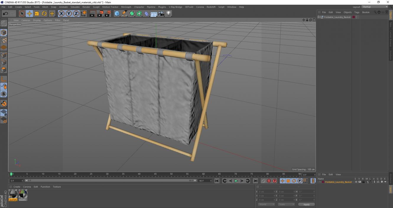 3D Foldable Laundry Basket model