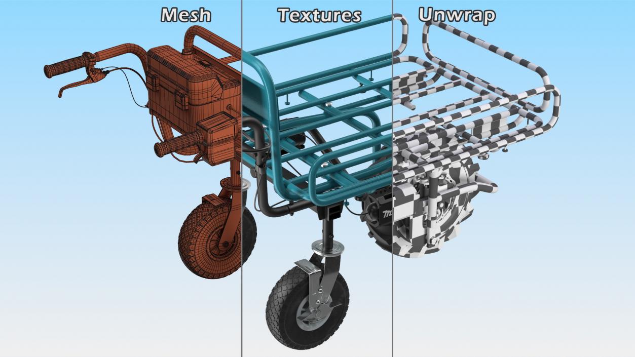 Makita DCU180ZF Brushless Motor Wheelbarrow Pipe Frame 3D model