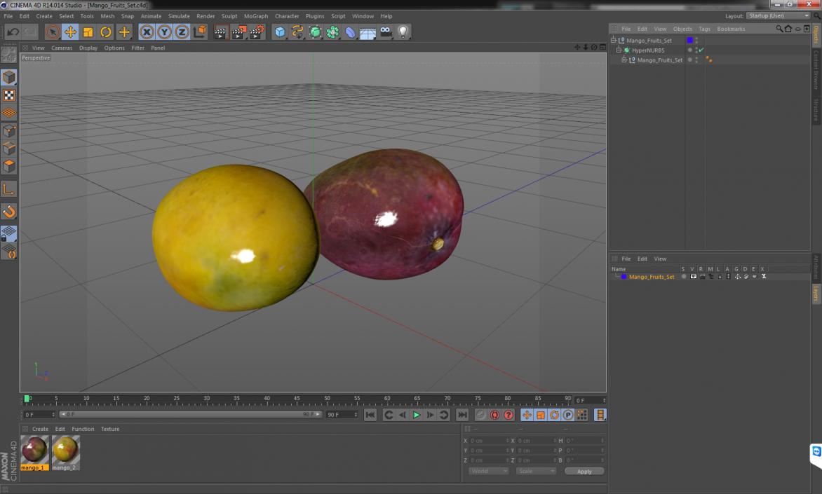 3D Mango Fruits Set