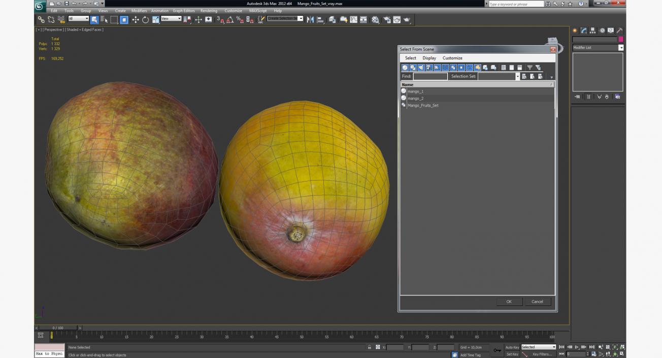 3D Mango Fruits Set