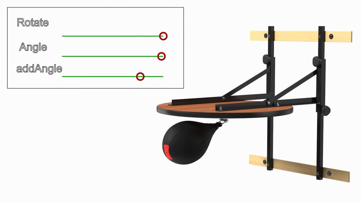 Leather Speed Ball with Platform Rigged 3D model