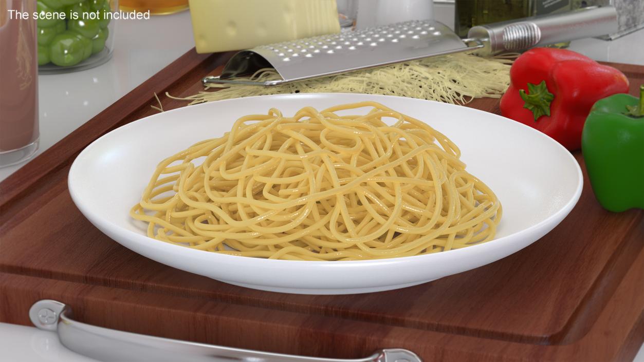 3D model Plate of Cooked Spaghetti