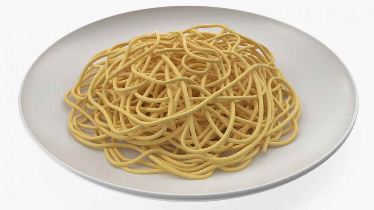 3D model Plate of Cooked Spaghetti