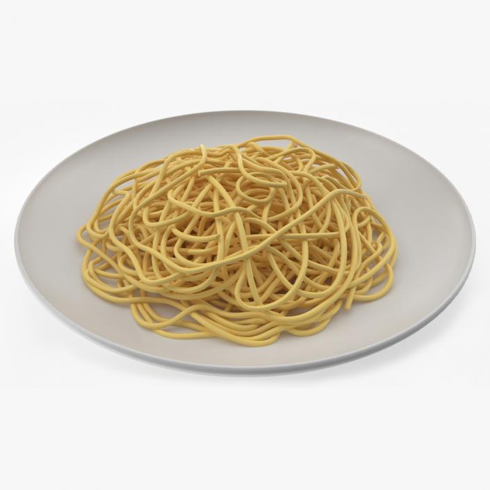 3D model Plate of Cooked Spaghetti