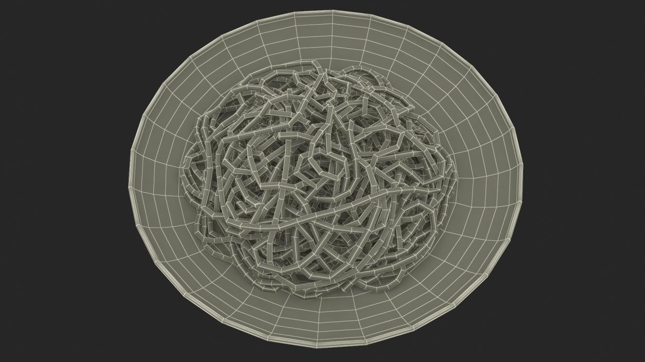 3D model Plate of Cooked Spaghetti