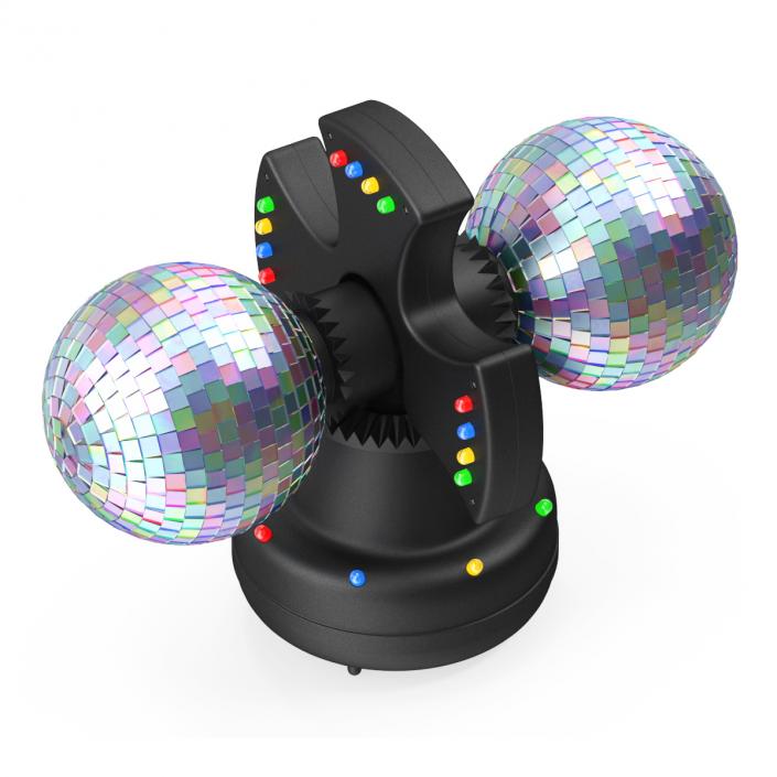 3D model Twin Disco Mirror Ball Switched on Rigged for Modo