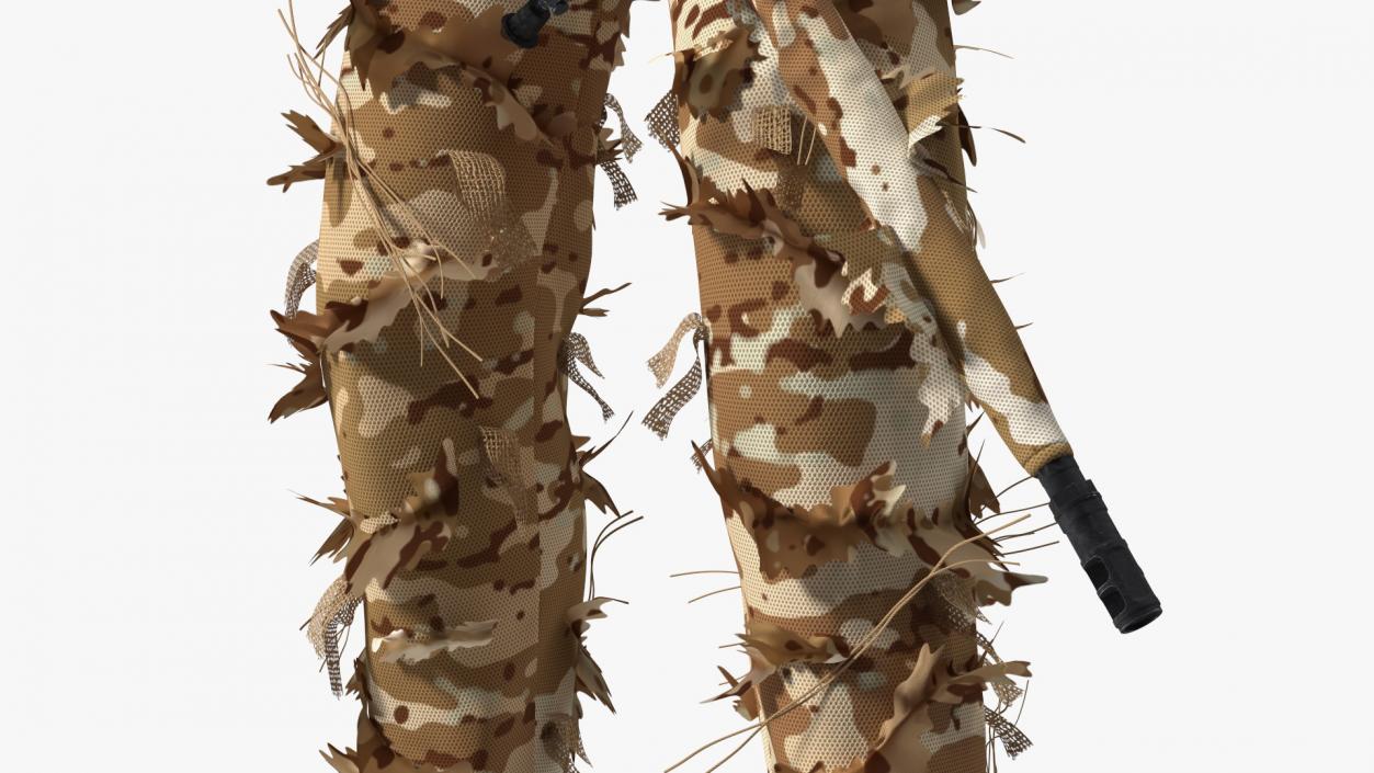 Soldier with Weapon in Desert Camo 3D model