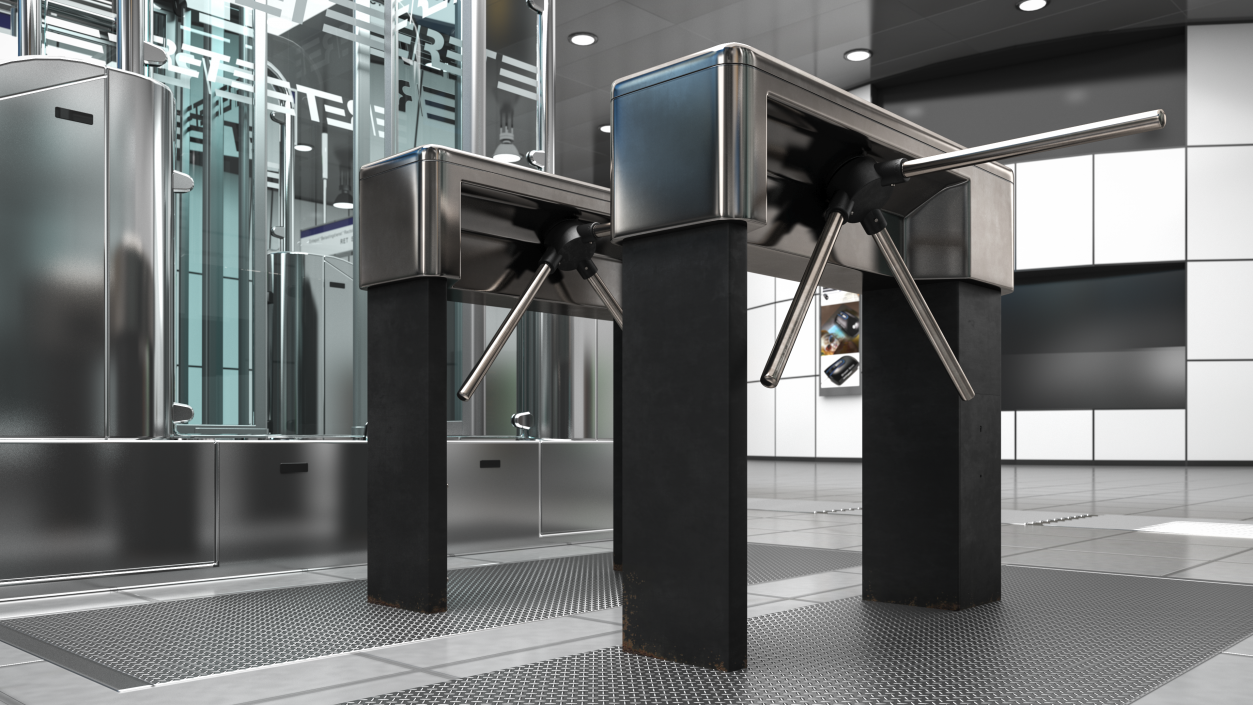 3D Turnstile Security Gate model