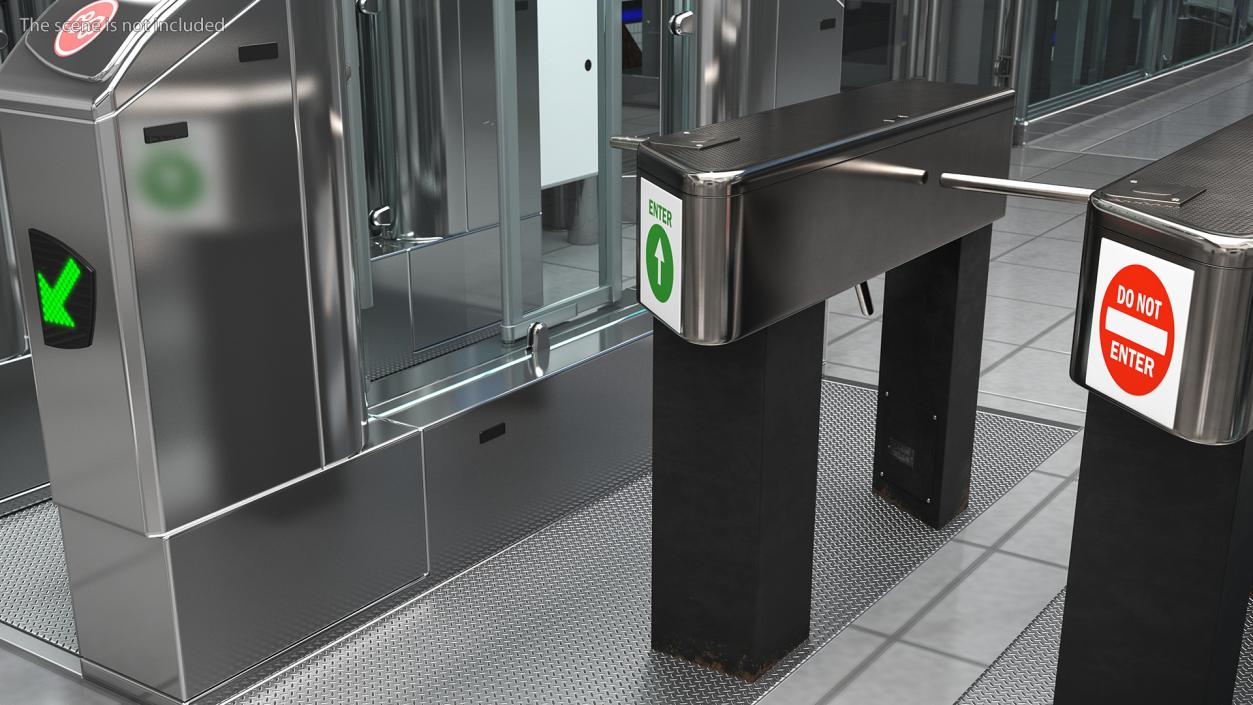 3D Turnstile Security Gate model