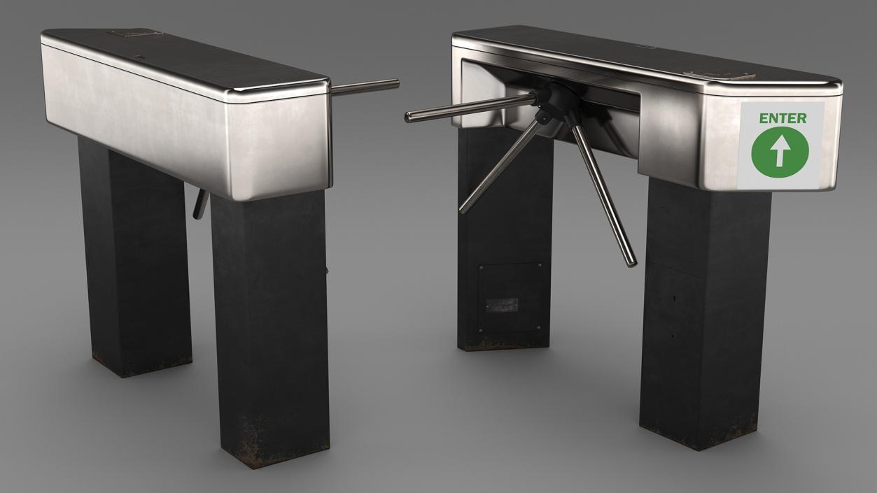 3D Turnstile Security Gate model