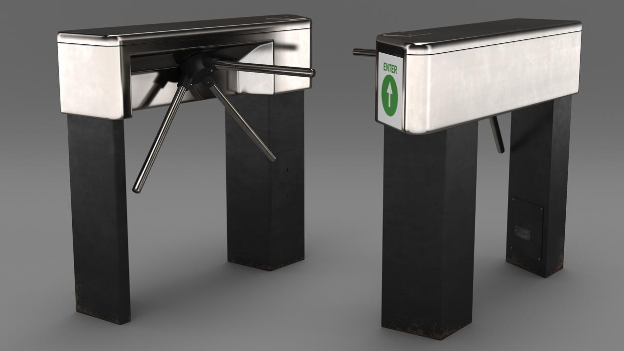 3D Turnstile Security Gate model