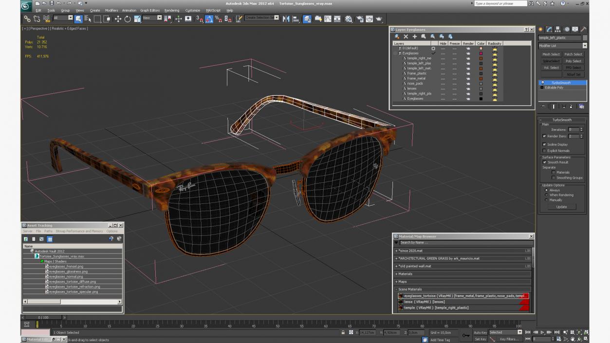 Tortoise Sunglasses 3D model