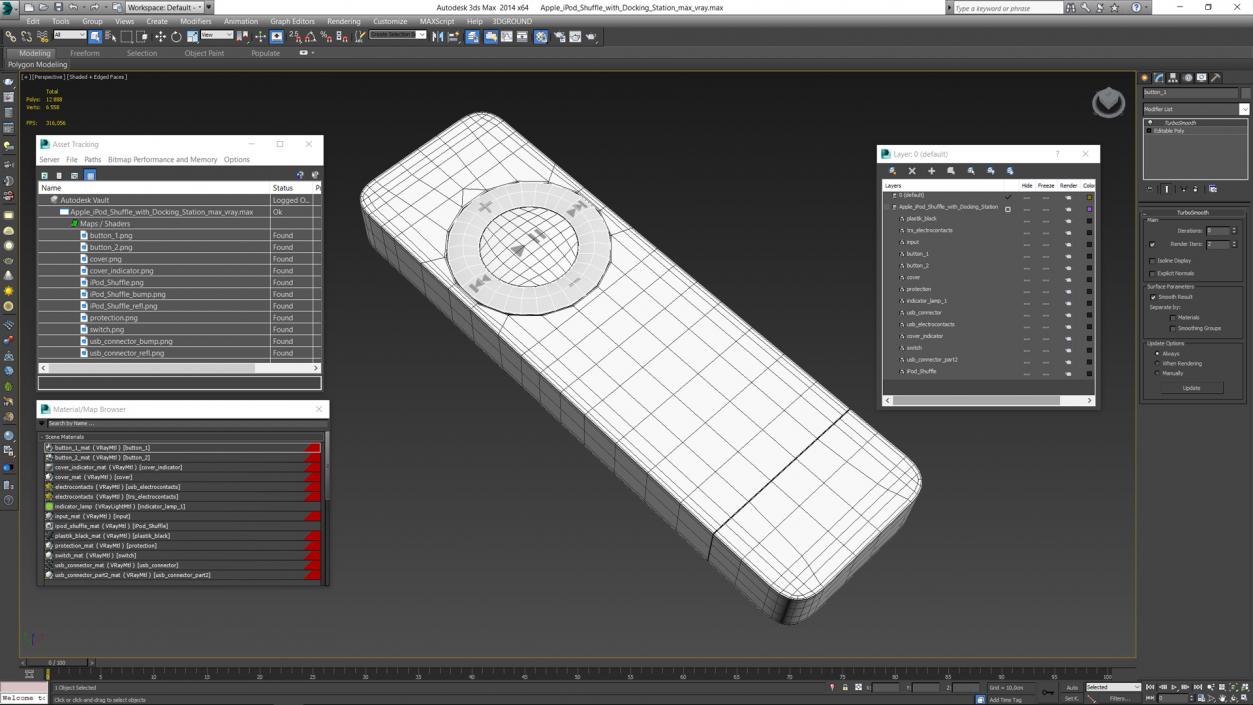 Apple iPod Shuffle with Docking Station 3D model