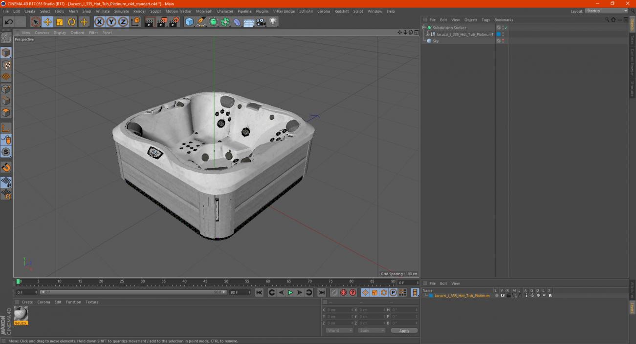 3D model Jacuzzi J 335 Hot Tub Platinum