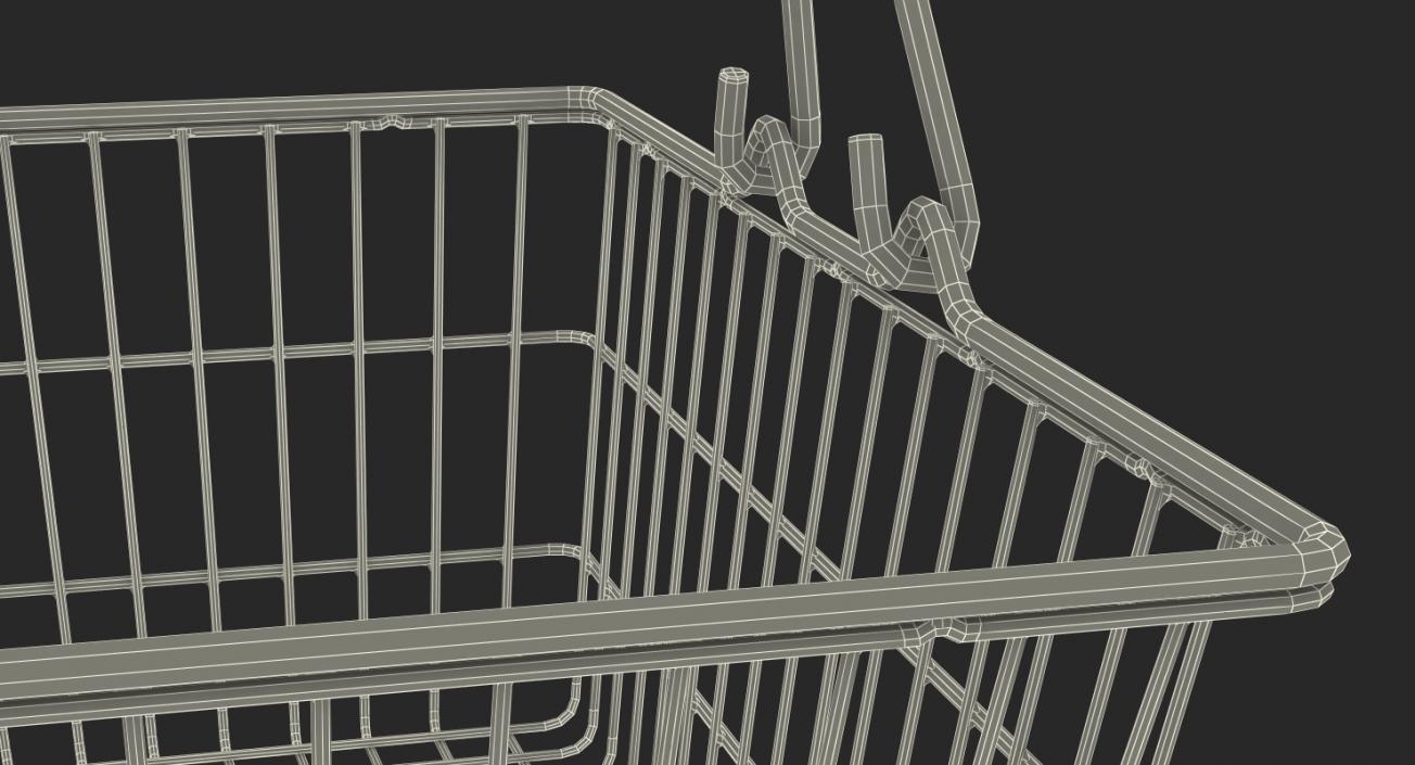 Metal Shopping Basket Filled with Goods 3D model