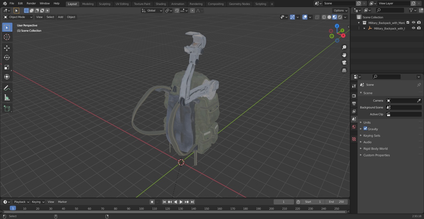 Military Backpack with Manipulator 3D model