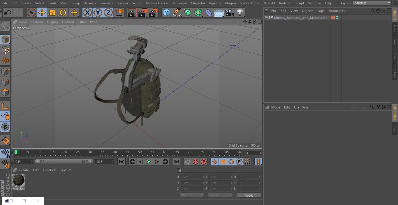 Military Backpack with Manipulator 3D model