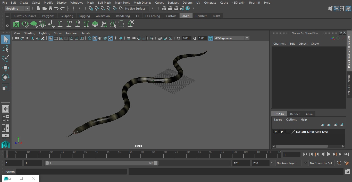 Eastern Kingsnake 3D