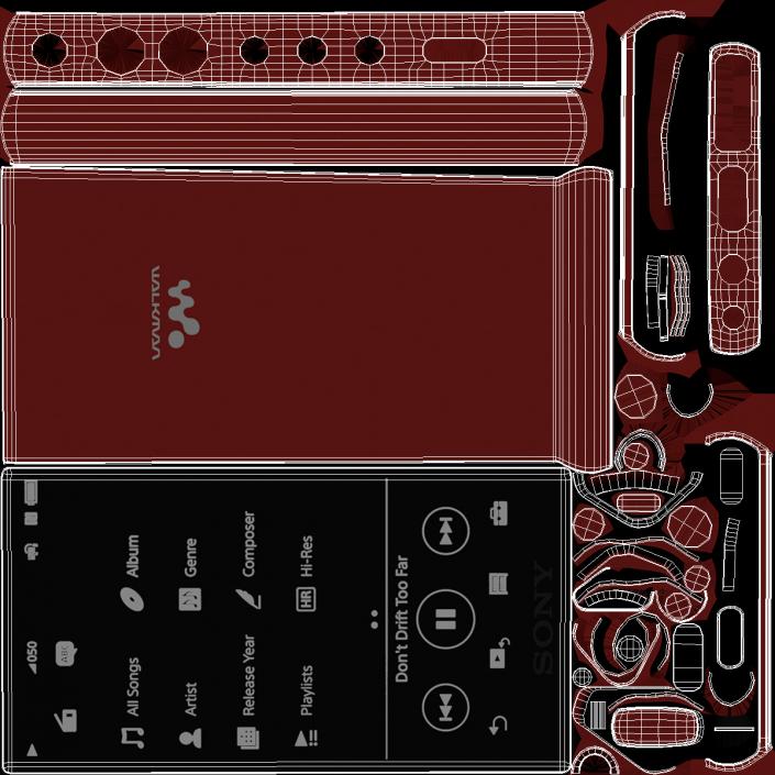 3D Digital MP3 Player Sony Walkman NW A105HNB Red