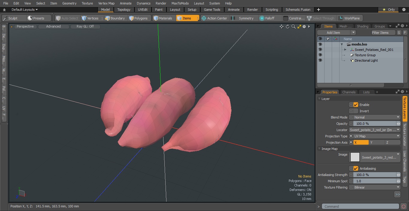 3D Sweet Potatoes Red model