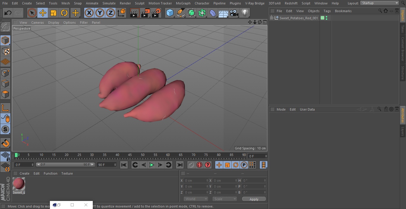 3D Sweet Potatoes Red model