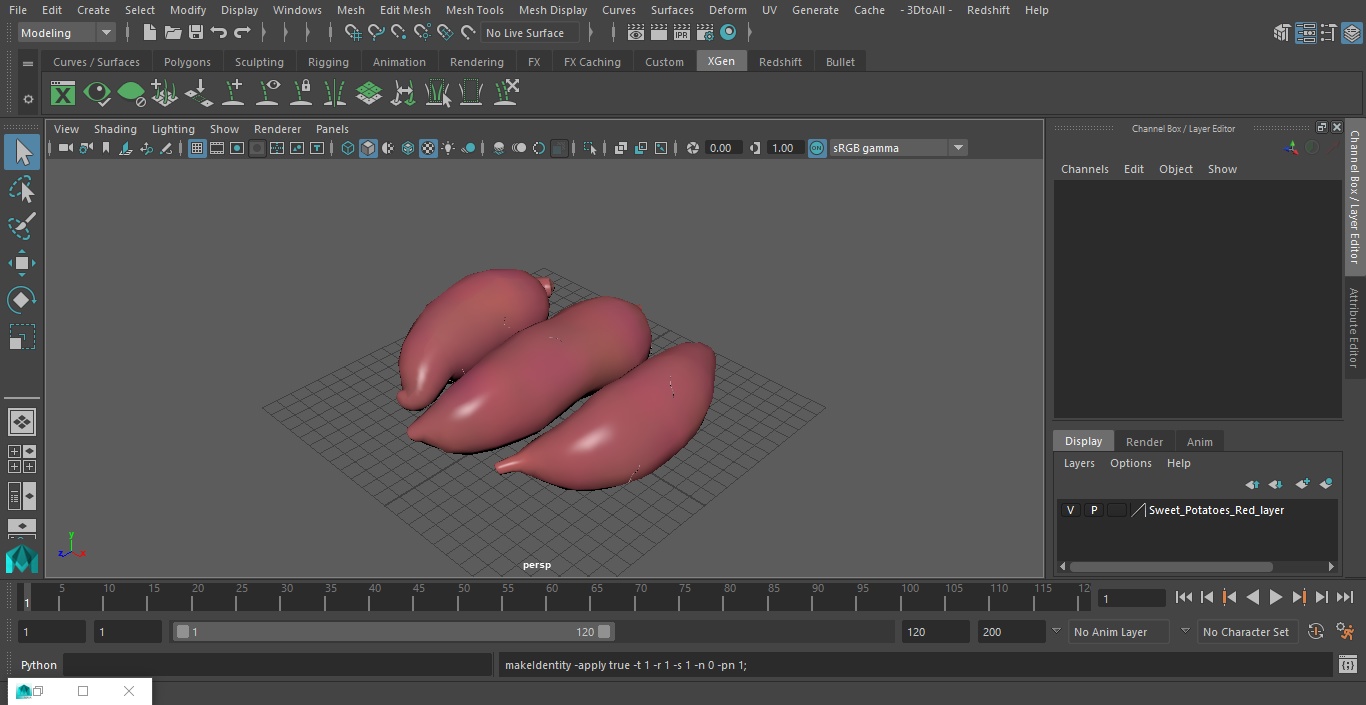 3D Sweet Potatoes Red model