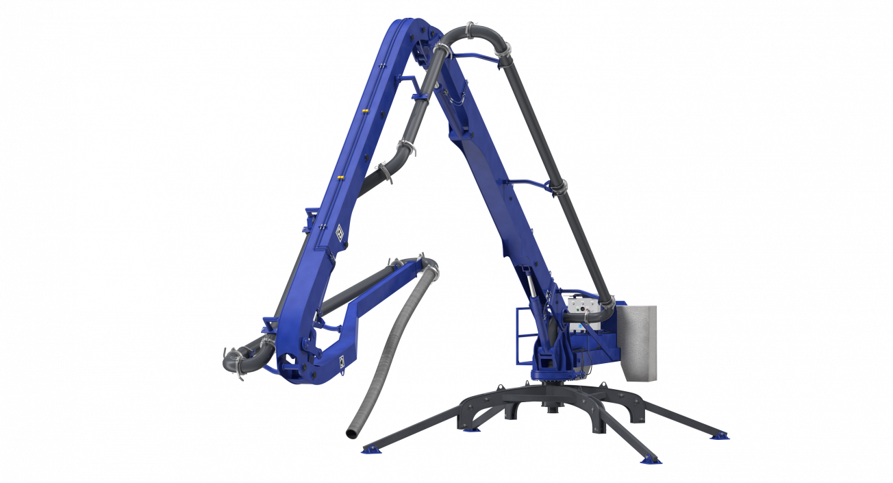 3D model Concrete Boom Pump Rigged