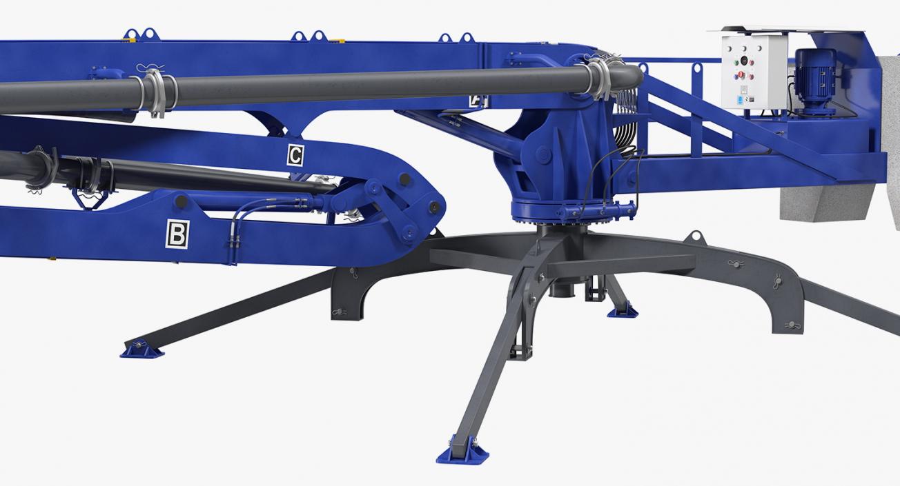 3D model Concrete Boom Pump Rigged