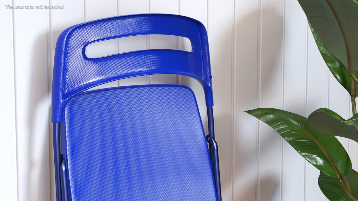 3D Plastic Folding Chair Blue Folded model