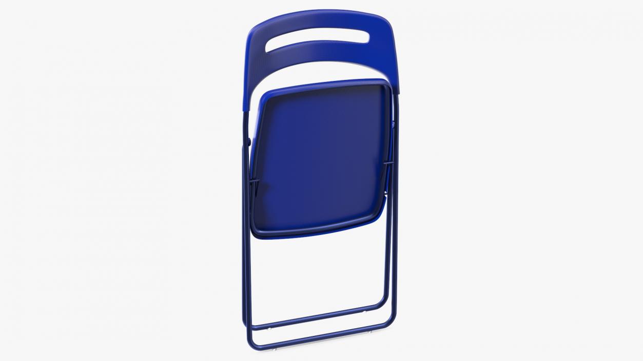 3D Plastic Folding Chair Blue Folded model