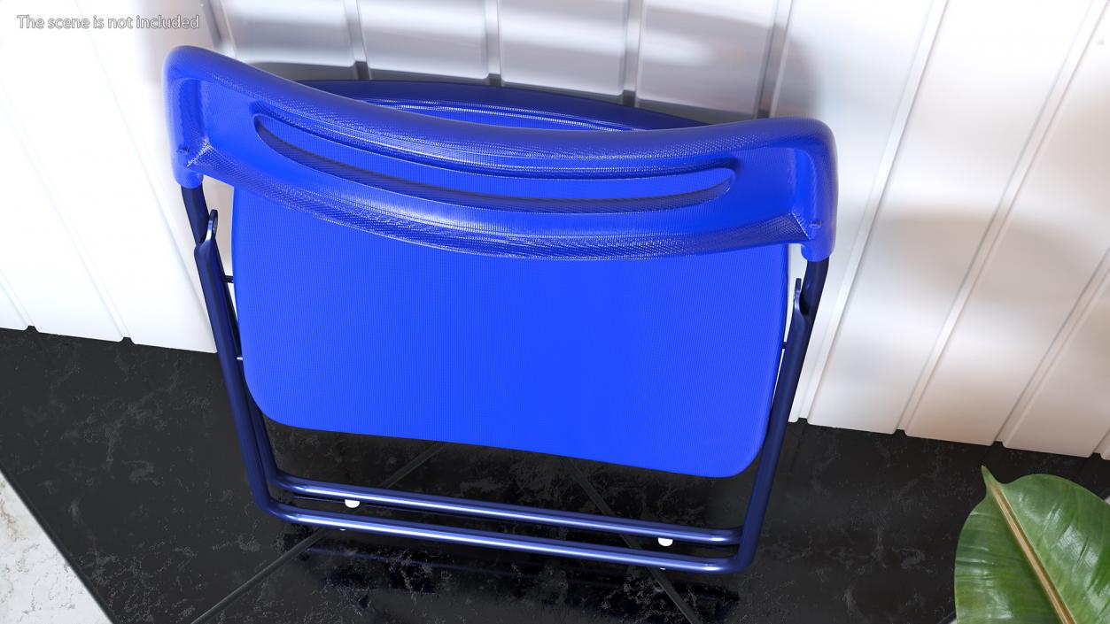 3D Plastic Folding Chair Blue Folded model