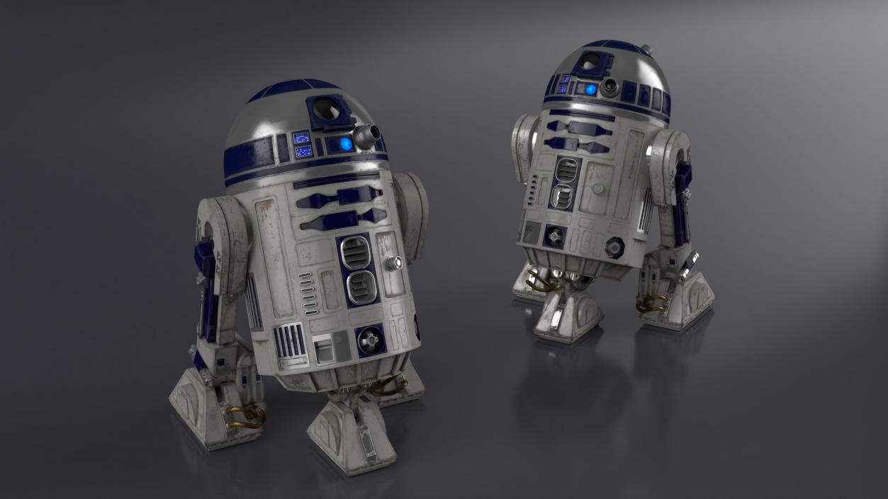 3D R2-D2 Droid Rigged model