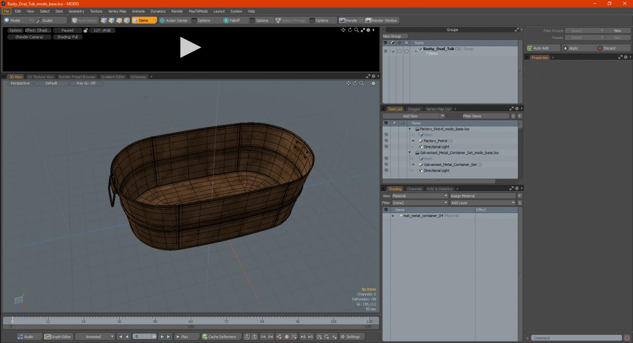 Rusty Oval Tub 3D model