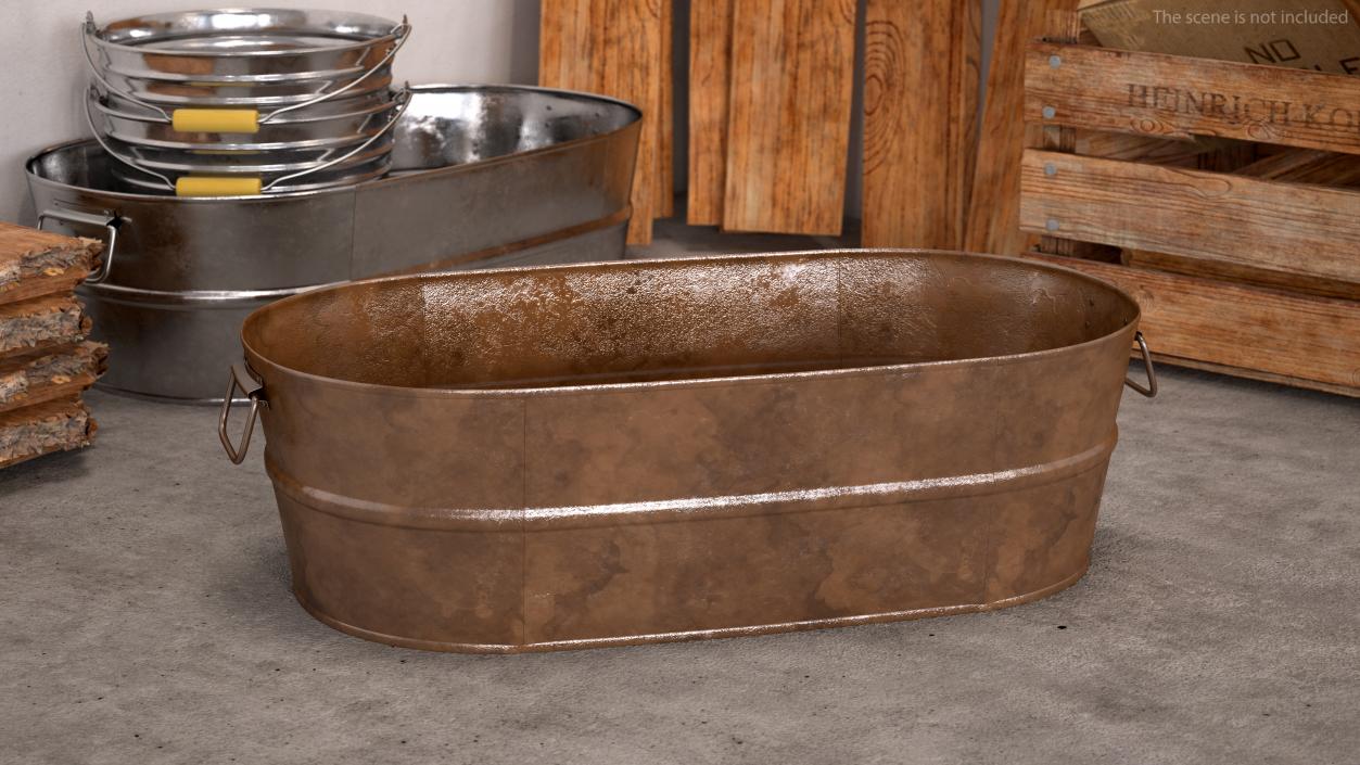 Rusty Oval Tub 3D model