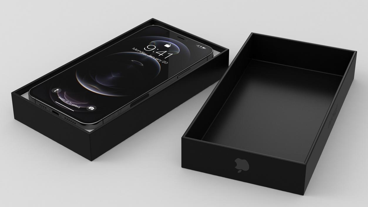 iPhone 12 Pro Max Unboxed Graphite 3D model