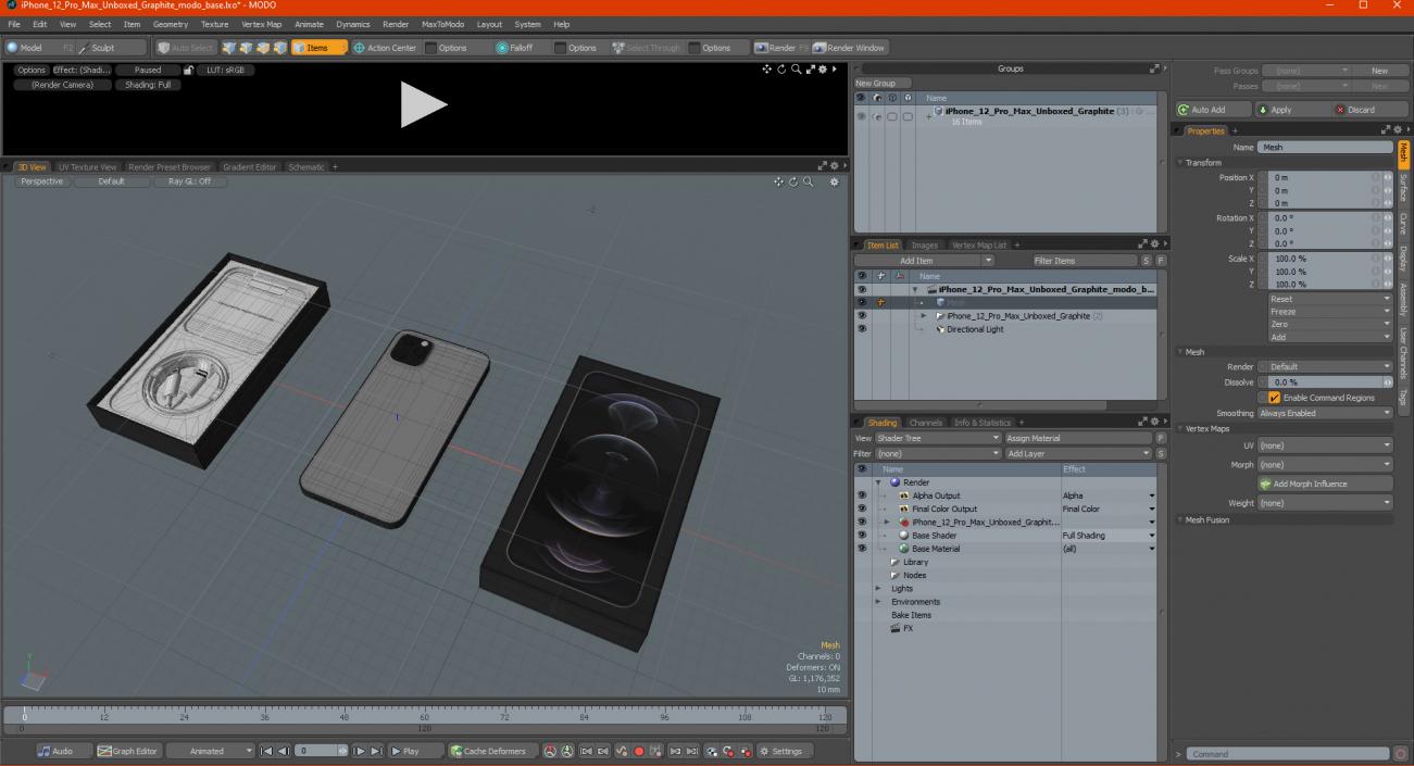 iPhone 12 Pro Max Unboxed Graphite 3D model