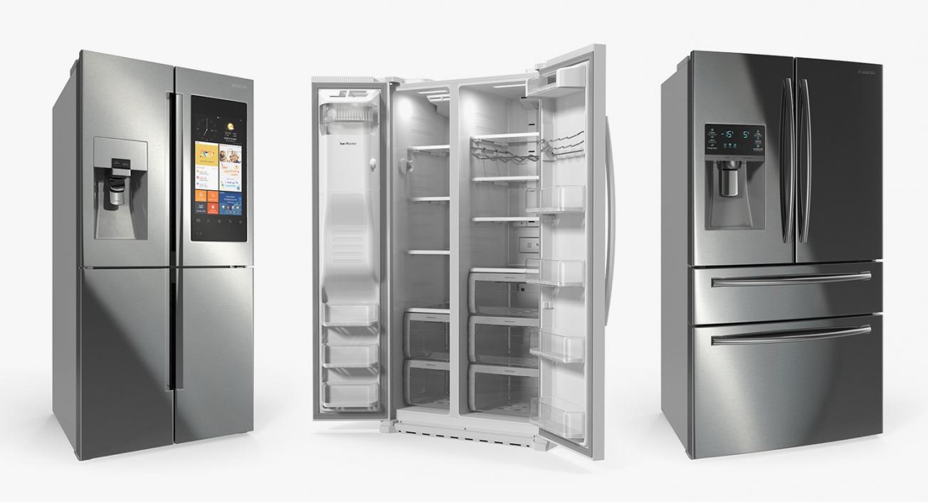 Side By Side Refrigerators 3D Models Collection 3D