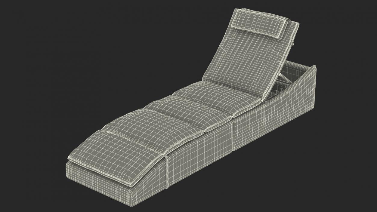 3D Wicker Lounge Chair Folding Grey Beige model