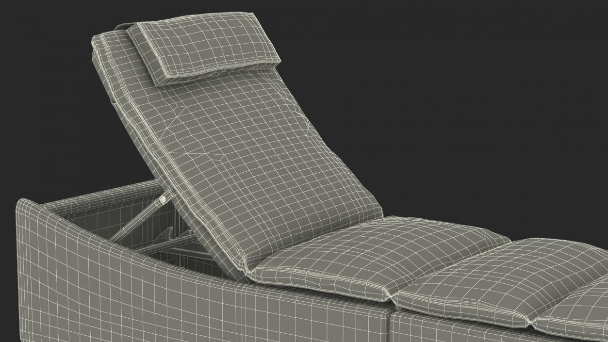 3D Wicker Lounge Chair Folding Grey Beige model