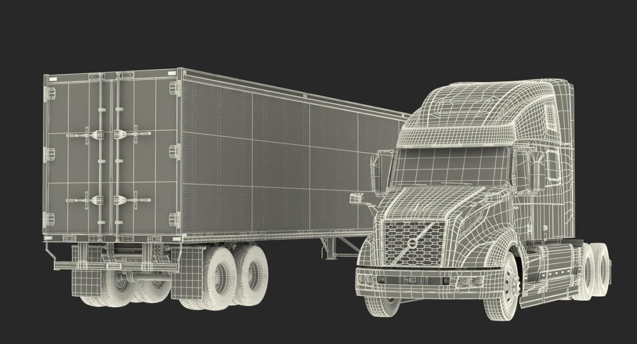 Volvo VNL 860 Truck 2018 with Trailer Rigged 3D model